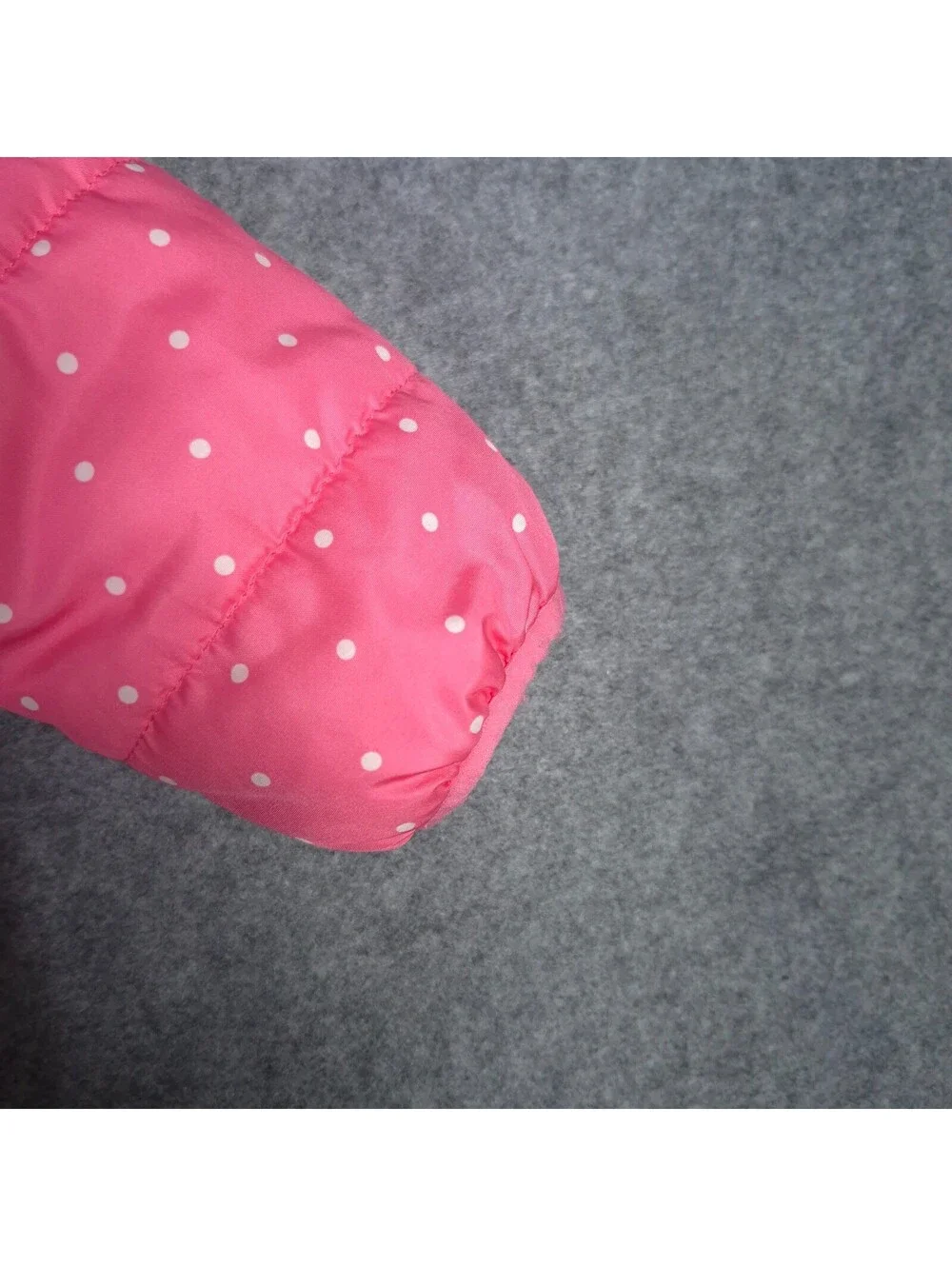 Carter’s Pink Quilted Polka Dot Puffer Jacket 24M Fleece Lined Winter Coat